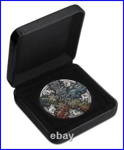 2024 Tuvalu Dragon and the Five Elements 5 oz Silver Antiqued Colorized Coin