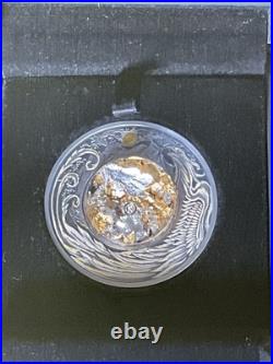 2024 Tuvalu/Perth Alicanto 2oz Silver Domed Coin Silver & Gold Flakes Antiqued 2024 Tuvalu/Perth Alicanto 2oz Silver Domed Coin Silver & Gold Flakes Antiqued