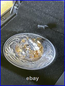 2024 Tuvalu/Perth Alicanto 2oz Silver Domed Coin Silver & Gold Flakes Antiqued 2024 Tuvalu/Perth Alicanto 2oz Silver Domed Coin Silver & Gold Flakes Antiqued