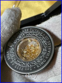 2024 Tuvalu/Perth Alicanto 2oz Silver Domed Coin Silver & Gold Flakes Antiqued 2024 Tuvalu/Perth Alicanto 2oz Silver Domed Coin Silver & Gold Flakes Antiqued