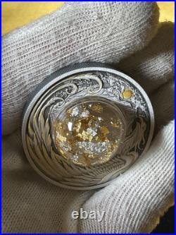 2024 Tuvalu/Perth Alicanto 2oz Silver Domed Coin Silver & Gold Flakes Antiqued 2024 Tuvalu/Perth Alicanto 2oz Silver Domed Coin Silver & Gold Flakes Antiqued