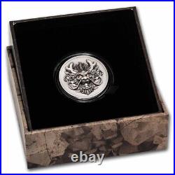 2024 Year of the Dragon 3D Ultra High Relief 1 oz Antique Silver Coin