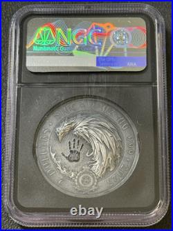 2025 2 Oz. 999 Silver Black Hand Bullion Life & Death Dual UHR NGC MS70 Antiqued