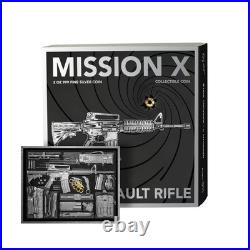 2025 2 oz. 999 Fine Silver Coin Mission X Assault Rifle Samoa 5 Tala Uncirculatd
