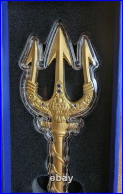2025 2 oz Republic of Chad. 999 Silver Poseidon Trident Coin COA, High Relief