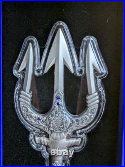 2025 2 oz Republic of Chad. 999 Silver Poseidon Trident Coin COA, High Relief S