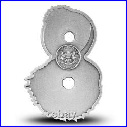 2025 3 oz Antique Republic of Chad Silver Figure 8 Dragon and Snake Coin