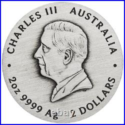 2025 Australia Lunar Series III Year of the Snake 2 oz Silver Antiqued Coin