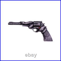 2025 Cameroon 2 oz Silver Antiqued Snake Revolver Low Mintage of 199