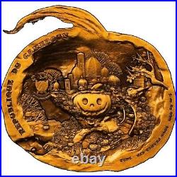 2025 Cameroon 2 oz Silver Antiqued The Bewitched Pumpkin UV effect Mintage 299 2025 Cameroon 2 oz Silver Antiqued The Bewitched Pumpkin UV effect Mintage 299