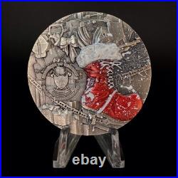 2025 Cameroon 2 ozt. 999 Fine Silver STEAMPUNK SANTA Antiqued & Colorized