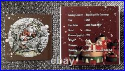 2025 Cameroon 2 ozt. 999 Fine Silver STEAMPUNK SANTA Antiqued & Colorized