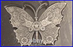 2025 Cameroon 2000 Francs Steampunk Mech Butterfly 2oz Silver UV Glow Antique