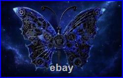 2025 Cameroon 2000 Francs Steampunk Mech Butterfly 2oz Silver UV Glow Antique