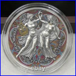 2025 Cameroon 2oz Silver Antique Nine Muses Terpsichore & Euterpe in OGP