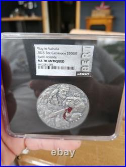 2025 Cameroon Björn Ironside The Way to Valhalla 2 oz Antique finish Silver Coin