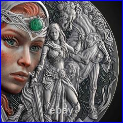 2025 Cameroon Femina Bellator Celtic 2 oz Silver High Relief Antiqued Coin