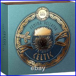 2025 Cameroon Femina Bellator Celtic 2 oz Silver High Relief Antiqued Coin