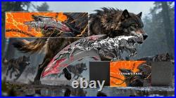 2025 Cameroon Fenrir's Fang 2 oz Antique. 999 Silver Shaped Coin UV Enamel