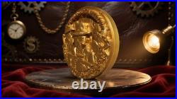 2025 Cameroon Gold Gild Meow Mafia UHR 2 oz Silver 11.5 oz Copper Coin UV EFFECT 2025 Cameroon Gold Gild Meow Mafia UHR 2 oz Silver 11.5 oz Copper Coin UV EFFECT