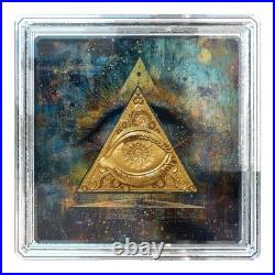 2025 Cameroon Gold Gilded Digitized Eye of Providence 2 oz. 999 Silver Coin 2025 Cameroon Gold Gilded Digitized Eye of Providence 2 oz. 999 Silver Coin
