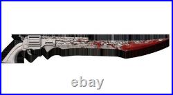 2025 Cameroon Gunblade 2 oz Silver Coin Antiqued withColor (83 Mintage)