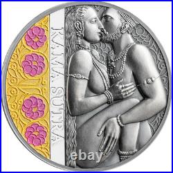 2025 Cameroon Kama Sutra I Moments of Love 1 oz Antique finish Silver Coin