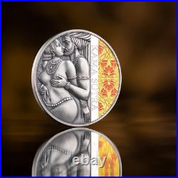 2025 Cameroon Kama Sutra II Moments of Love 1 oz Antique finish Silver Coin