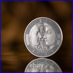2025 Cameroon Kama Sutra II Moments of Love 1 oz Antique finish Silver Coin