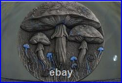 2025 Cameroon Magic Mushroom 2 oz Silver Antiqued UV Enamel Coin