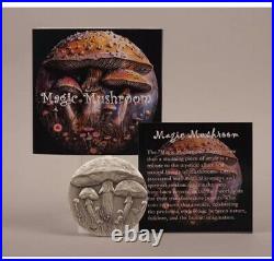 2025 Cameroon Magic Mushroom 2 oz Silver Antiqued UV Enamel Coin