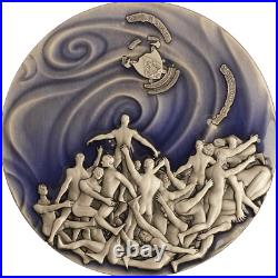 2025 Cameroon Magic Mushroom 2 oz Silver Antiqued UV Enamel Coin MINTAGE OF 199