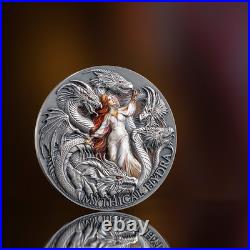 2025 Cameroon Mythical Hydra The Dragonology 2 oz Antique finish Silver Coin