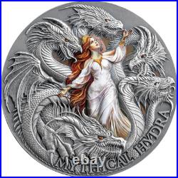 2025 Cameroon Mythical Hydra The Dragonology 2 oz Antique finish Silver Coin