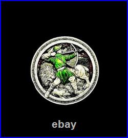 2025 Cameroon Robinhood 2oz 999 Silver Antique Finish Coin Mintage 199