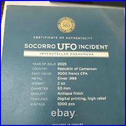 2025 Cameroon Socorro UFO Incident Interstellar Phenomena 2 oz Silver Coin