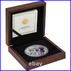 2025 Cameroon Stonegaze Basilisk The Dragonology 2 oz Antique finish Silver Coin