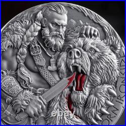 2025 Cameroon The Way to Valhalla Björn Ironside 2 oz Silver Antiqued Coin