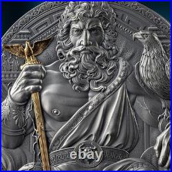 2025 Cameroon Zeus The Great Greek Mythology 3 oz Antique finish Silver Coin