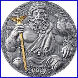 2025 Cameroon Zeus The Great Greek Mythology 3 oz Antique finish Silver Coin