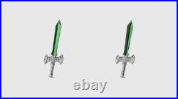 2025 Chad Excalibur with Green Crystal Blade 1 oz Silver Coin Antiqued