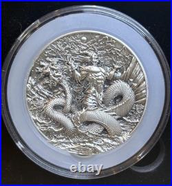 2025 Chad Gong Gong God of Water 2oz 999 Silver Antiqued UHR Mintage 500