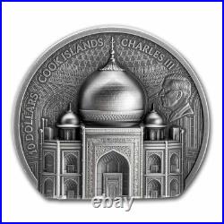 2025 Cook Islands 2 oz Silver Antique Taj Mahal (with Box & COA)