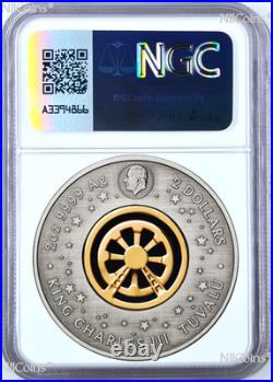 2025 FERRIS WHEEL Antiqued 2oz Colored Silver $2 COIN withSwarovski NGC MS70 F