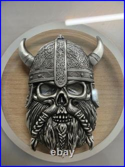 2025 GHANA S5 Cedes VIKING SKULL? 1 oz ANTIQUED SILVER COIN NGC MS 70