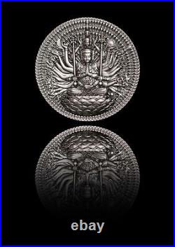 2025 Gabon Thousand Armed & Eyed Guan Yin Bodhisattva Buddha 2 oz Silver Coin