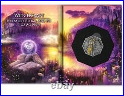 2025 Germaina 1 oz Silver Witchcraft Herbalist Antiqued and Gold Gilded
