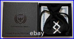 2025 Germania Mint Ingwaz Rune Antique Silver 1 oz UV Effect Box & COA Sealed