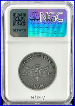 2025 Ghana 1 oz Silver High Relief Pirate Memento Mori NGC MS70 Antiqued FR 2025 Ghana 1 oz Silver High Relief Pirate Memento Mori NGC MS70 Antiqued FR