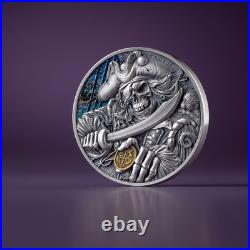 2025 Ghana 1 oz Silver High Relief Pirate Memento Mori NGC MS70 Antiqued FR 2025 Ghana 1 oz Silver High Relief Pirate Memento Mori NGC MS70 Antiqued FR